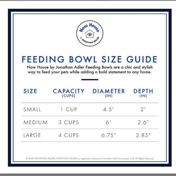 Jonathan Adler Now House Blue Miami Duo Bowl pet dog size Medium nwt - Picture 11 of 11